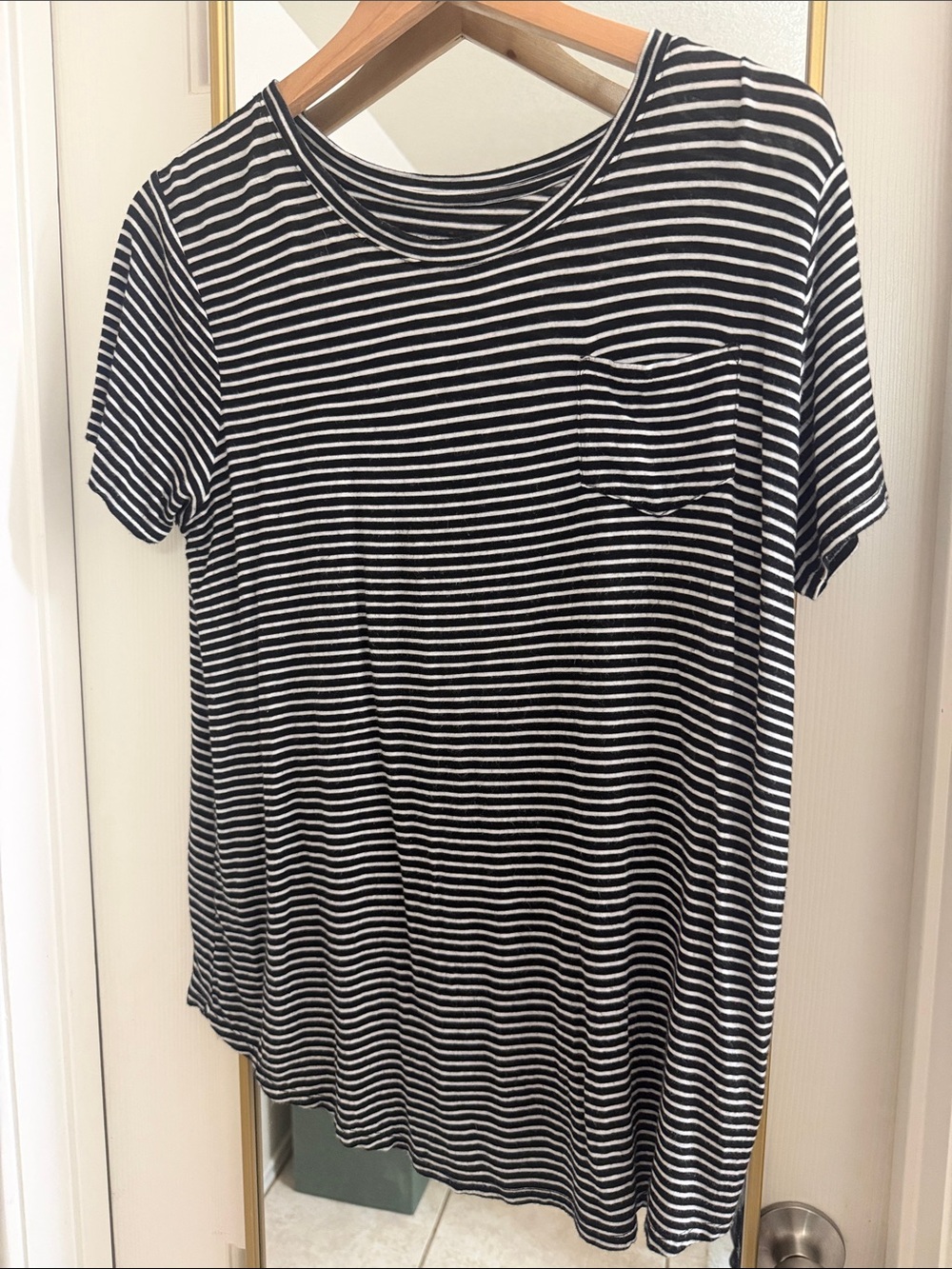 Albion Black and White Striped Tee
